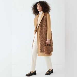 J. Crew Long vest in recycled sherpa